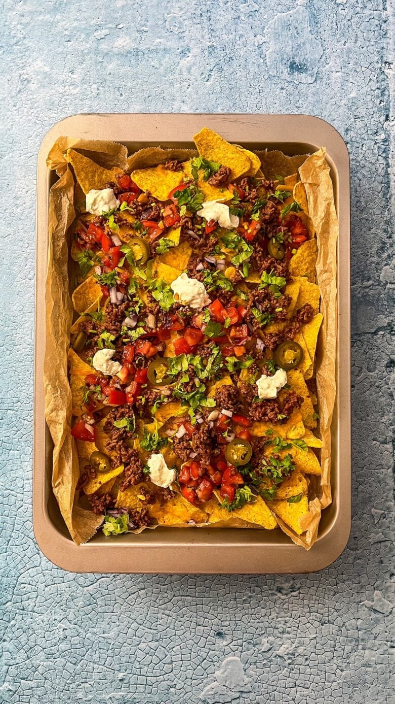 Überbackene Nachos mit Sour Cream